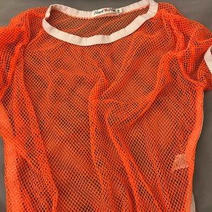 Orange net short sleeve